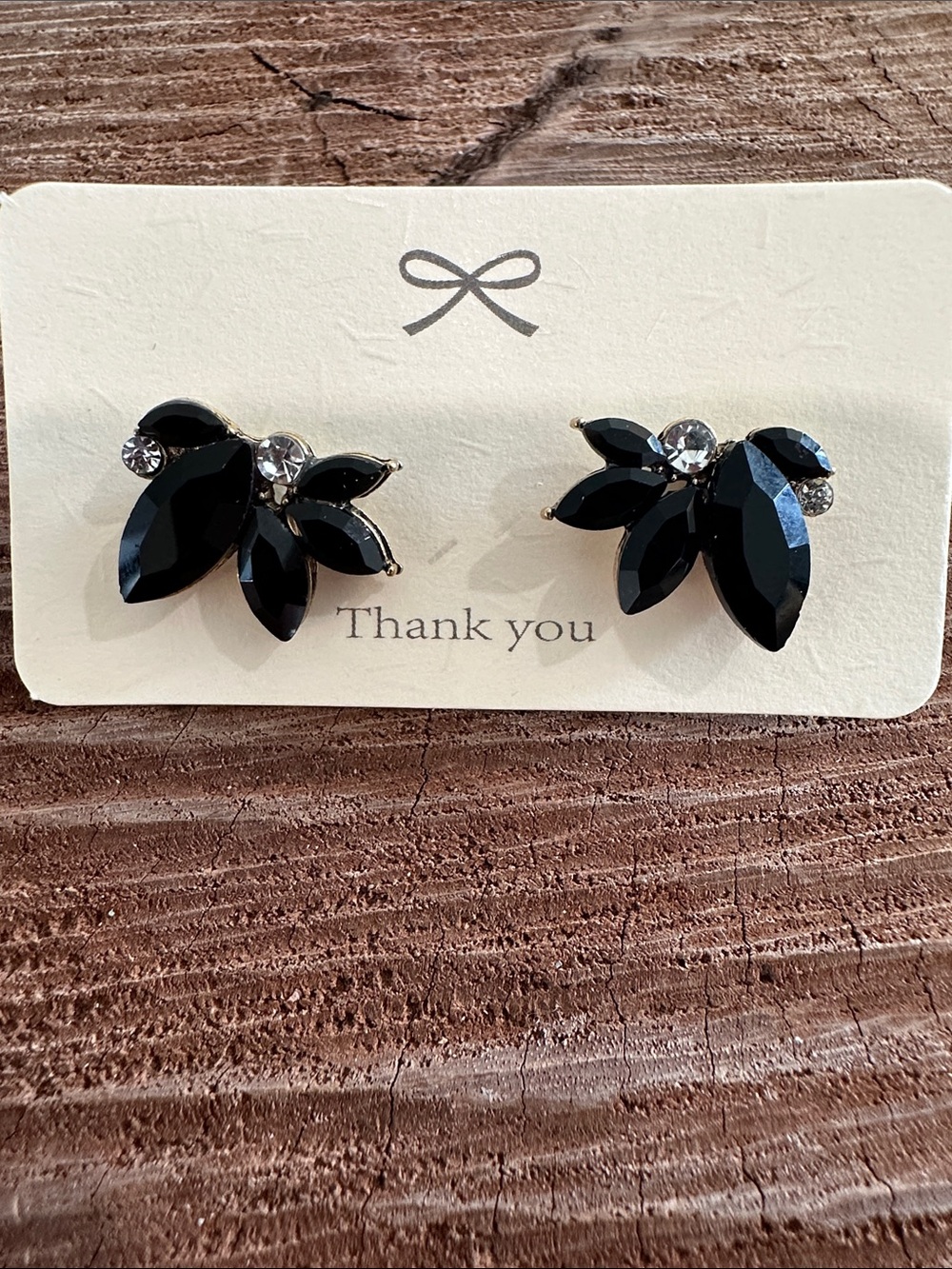 Black Crystal Cluster Stud Earrings - Elegant Women's Jewelry